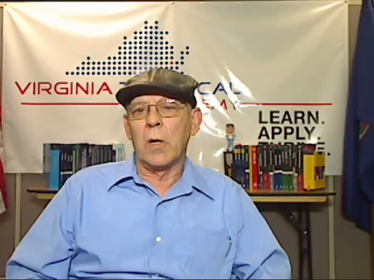 Pictured is David Gillespie, president of Virginia Technical Academy. Screenshot by Jen Holden.